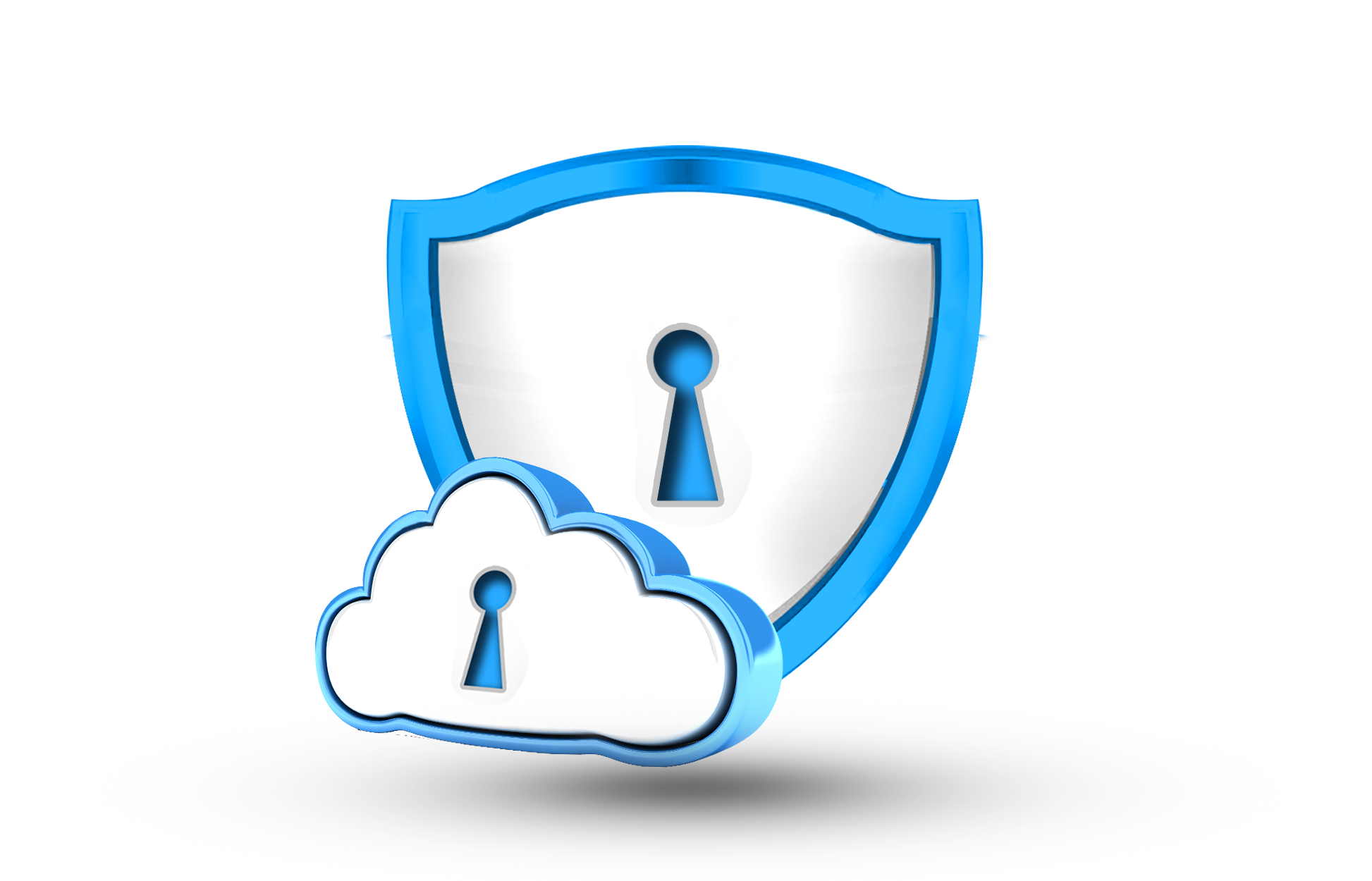 Antean tech cybersecurity shield, keyhole, and cloud