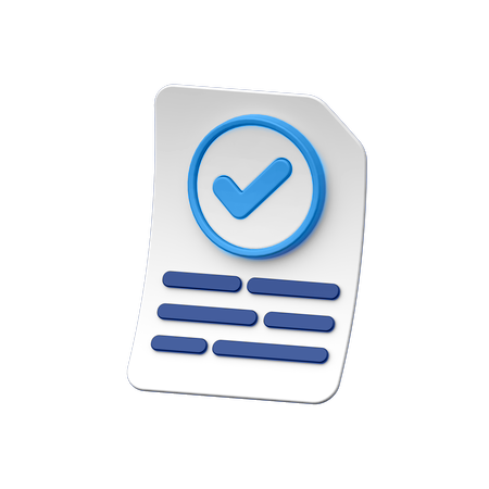 Graphic showing a congract with a blue checkmark